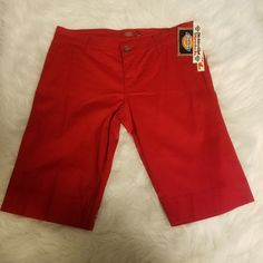 Red Dickies Shorts Pockets In Front And Back Button Zipper Closure Brand New With Tags Red Cotton Bottoms With Button Closure, Red Casual Shorts, Casual Red Short Pants, Red Short Cotton Pants, Red Button Closure Bottoms For Summer, Summer Red Bottoms With Button Closure, Red Summer Bottoms With Button Closure, Red Spring Shorts, Dickies Shorts