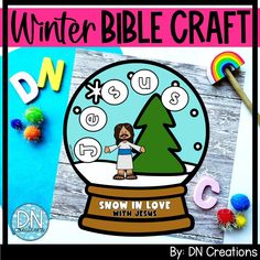 This Snow in Love with Jesus craft is a great winter Bible activity in that pairs with many children's Bible study lessons. Use this Bible printable to teach students about loving Jesus. This can be used for multi-age classrooms (preschool to 3rd grade) and Sunday School activities as it requires low prep for teachers. Grab this in this BIBLE CRAFT BUNDLE for 20% off individual prices: https://dncreationsbykaren.etsy.com/listing/1671591419/bible-craft-set-5-easy-sunday-school Discover the power Craft Snow Globe, Snow Globe Craft, Childrens Bible Study, Snow In Love, Bible Homeschool, Christian Classroom, Jesus Crafts, Snow Globe Crafts, Globe Crafts