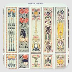 an assortment of art nouveau designs stickers