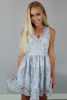 Grey Homecoming Dress, Cheap Homecoming Dresses, Lace Party Dresses, Short Homecoming Dress, Lace Homecoming Dresses, Short Prom Dress, Short Prom, Dresses Lace, Dresses Party