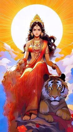 Navratri Devi Images, Animation Drawing Sketches, Durga Picture, Durga Painting, Boho Art Drawings, Happy Navratri Images, Durga Images, Navratri Images