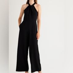 Julia Jordan Black Halter Neck Wide Leg Jumpsuit Halter Neck Sleeveless, With Cutaway Shoulders Lined Pockets 97% Polyester, 3% Spandex Dry Clean Or Machine Wash, Tumble Dry Size 10 Pit To Pit 18” Waist 16” Rise 13” Inseam 31” New With Tags! * Offers Welcome & Appreciated * Ships Next Day Via Usps Priority * All Measurements Are Approximate * Bundle & Save 208/23 Summer Formal Strapless Halter Neck Jumpsuit, Elegant Halter Neck Jumpsuit For Work, Formal Strapless Halter Neck Jumpsuit For Summer, Casual Strapless Jumpsuit For Evening, Black Halter Neck Jumpsuit For Work, Halter Neck Jumpsuit, Tie Waist Jumpsuit, Halter Jumpsuit, Jordans Women