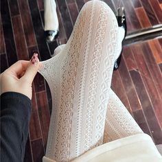 FREE SHIPPING ON ALL ORDERS OVER $50 | 100% SATISFACTION GUARANTEED Click "ADD TO CART" To Get Yours Now | Up To 60% OFF✨ Add a touch of timeless elegance to your wardrobe with Arimonz Hollowed Lace Mesh Stockings. These classic bottomed pantyhose feature intricate lace and mesh detailing, creating a sophisticated and alluring look. Perfect for any occasion, these classic tights provide both style and comfort, making them a versatile addition to your collection. Features: 📌 Trendy and comfortab White Patterned Tights, White Stockings Outfit Tights, White Thigh-high Hosiery For Winter, White Thigh High Hosiery For Winter, Thigh-high White Hosiery For Winter, White Thigh-high Winter Hosiery, White Tight Thigh-high Stockings, White Tight Thigh-high Hosiery, White Tight Thigh High Hosiery