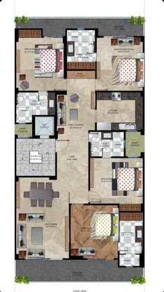 the floor plan for an apartment with two bedroom and one bathroom in each room,