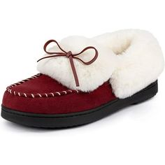 Experience unparalleled relaxation at home with RockDove Women's Trapper Moc Memory Foam Slipper. The memory foam insole provides superior comfort and support, while the plush faux fur lining envelops your feet in cozy warmth. Slip them on effortlessly and enjoy the feeling of pure relaxation. Elevate your home lounging experience with RockDove Slipper  the perfect blend of comfort and quality. Size: 11-12 US Women's.  Color: Red.  Gender: female.  Age Group: adult. Flip Shoes, Size 11 Women Shoes, Mattress Toppers, Moccasin Slippers, Moccasins Style, Comfy Slippers, Suede Moccasins, Soft Slippers, Loafer Slippers