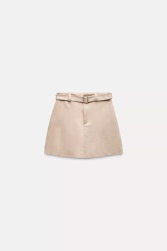 FAUX SUEDE MINI SKIRT - Sand | ZARA United States Elegant Beige Mini Skirt, Fax Suede Skirt, Cream Suede Skirt, Luxury Miu Miu Skirt For Work, Short Cream Leather Skirt, Pleated Beige Mini Skirt, Cream Leather Skirts, Luxury Miu Miu Skirt For Workwear, Leather Cream Skirt