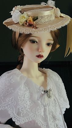 Handmade BJD SD 1/3 Victorian Inspired straw hat. It can be made in different sizes. Pls note that this style of hat is not meant to fully fit the dolls head. Doll Head, Clothes Accessories, Straw Hat, Doll Clothes, Straw, Dolls, Craft Supplies, Hats, Art