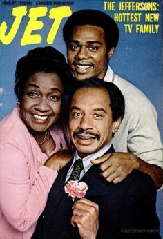 the cover of jet magazine with two men and a woman posing for a photo on it