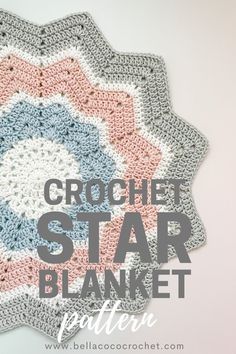 crochet star blanket pattern with text overlay