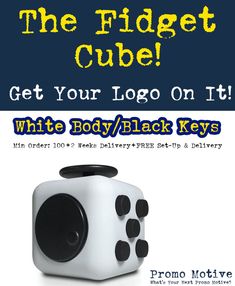 an advertisement for the fidgett cube