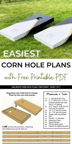 corn hole plans with free printable instructions