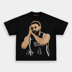 “The Champs are here!” 🏆 Purchase link:https://www.aqchic.com/collections/basketball #aqchic #graphictee #usabasketball #basketball #nba #lebronjames #curry #kevindurant #tatum Designer Graphic Tees, Usa Basketball, Big Face, Music Tees, Lebron James, Graphic Shirts, Fitness Inspo