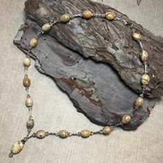 "Cute boutique necklace created with 10x8mm picture jasper gemstones, Swarovski 4mm crystals, and 925 sterling silver components. Drop pendant measures approximately 1\" x 1/4\". A one of a kind, lovely item. 17 inches in length. Secure lobster closure. All sales are final and as is, no resizing available." Silver Jasper Necklaces For Healing, Silver Jasper Necklace For Healing, Silver Jasper Necklace With Natural Stones, Delicate Wedding Necklace, Cosmic Necklace, Nebula Necklace, Delicate Silver Necklace, Beach Glass Necklace, Urban Jewelry