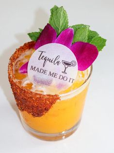 50 Tequila Made Me Do It Edible Cocktail Toppers - Dinner Party Cocktail Beverage Garnishes Tequila Made Me Do It, Drink Topper, Cocktail Drinks Alcoholic, Drink Garnishing