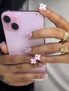 #squareacrylicnails #squareacrylicnails #whitefrenchtips #nailsideas #nailsofinstagram #nailart #nails #naildesign #new #pink Cutesy Nails, Pink French Tips, Jamaica Trip, Freestyle Nails, Bday Nails, Claw Nails, Gel Nails Diy, Pink French