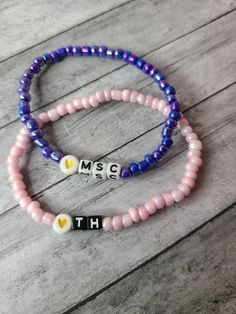 Check out this item in my Etsy shop https://www.etsy.com/listing/1214220619/beaded-initial-bracelets-letter-bracelet Personalized Pink Beaded Bracelets, Personalized Pink Beaded Bracelet With Meaningful Style, Pink Meaningful Bracelets For Friendship, Personalized Meaningful Pink Bracelet, Meaningful Pink Friendship Bracelets, Personalized Purple Wristband For Friendship, Personalized Purple Charm Bracelet For Friendship, Customizable Purple Jewelry For Friendship, Adjustable Purple Name Bracelet For Birthday