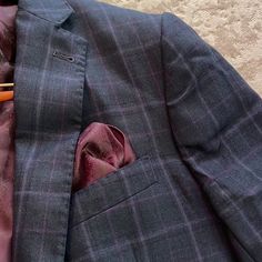 I Had This Made For About $2,000.00. It’s Fits A Size 38 Chest And 34/35 Sleeve Length In A Slim Fit. This Is Worsted Wool From Scotland By Holland And Sherry In A Rare Purple And Navy Windowpane Pattern. Fully Lined Including Pockets. Side Vents, Functional/Working Sleeve Buttons With Blue Mother Of Pearl Buttons. Pick Edge Stitching, Ticket Pocket And More. No Flaws And Professionally Laundered! Crazy Deal Here If You Are A Fit!! Holland And Sherry, Purple And Navy, Edge Stitching, Button Holes, Mother Of Pearl Buttons, Pearl Buttons, Sport Coat, Mens Suits, Blue Purple