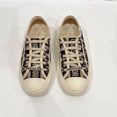 Selling My Walin Dior Sneakers, Size Eu 35.5 Very Good Condition. Coming With Beige, Blue Lacets And Dust Bag. Christian Dior Sneakers, Dior Sneakers, Dior Shoes, Blue Cream, Womens Shoes Sneakers, Christian Dior, Walk In, Dust Bag, Shoes Sneakers