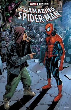 the amazing spider - man 1 cover by mark waison and mike buscetti