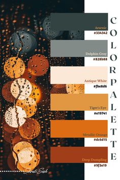 the color palette is orange, white, and brown with lots of raindrops