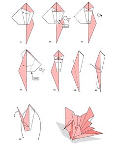 instructions to make an origami bird