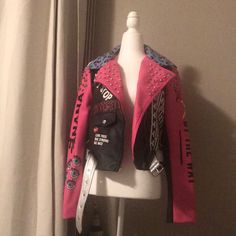 -Pretty Much New. Never Wore It Outside After I Took The Tags Off -Size Medium (Dressform Is Size 2-4) -Faux Leather Jacket With Silver Studs And Grommets -Zipper Wrist -“Tagged” Look B5 Seatbelt Belt, Azalea Wang, Faux Leather Jacket, Pretty Much, Faux Leather Jackets, Leather Jackets, Silver Studs, Belts, Designer Dresses