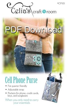 the cell phone purse is made from fabric and has an adjustable strap for it's pocket