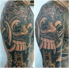 a man's half sleeve with an elephant tattoo on it