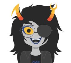 a woman with horns and glasses on her head