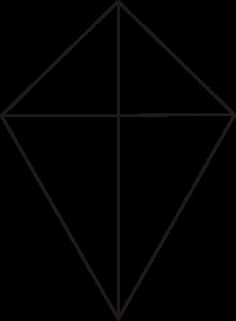 a black and white drawing of a diamond