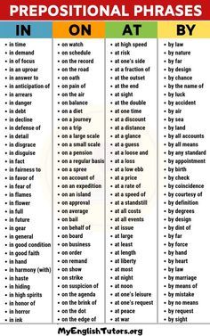 the prepositional phrases in english