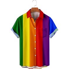 Fabric:Polyester; Gender:Men's; What's in the box:Shirt; Types:Blouse / Shirt; Holiday:Masquerade; Style:Cosplay,Casual; Occasion:Pride Parade,Pride Month; Age Group:Adults'; Characters:Rainbow Flag; Cosplay Works:LGBT,LGBTQ; Pattern:Rainbow; Design:Graphic; Listing Date:05/10/2024; Production mode:External procurement; Clothing Length:; Bust:; Shoulder Width:; Sleeve Length:; Print Type:3D Print Pajamas Robe, Vintage Bowling Shirts, Ladies Gloves, Everyday Cosplay, Rainbow Graphic, Warm Pajamas, Tropical Fashion, Winter Hoodie, Flamingo Shirt