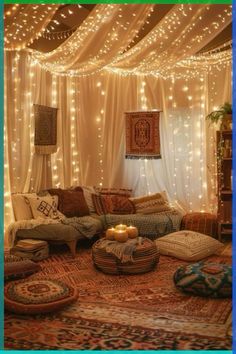 a living room filled with lots of lights