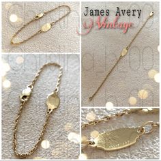 This Is A Very Rare Vintage James Avery Bracelet! It’s All 14k Gold. Chain Is In Wonderful Condition. Clasp Works Perfectly. The Id Plate Is Scuffed Up And With Scratches But Whomever You Get To Engrave It Can Polish It Up To New! Does Not Have Engaraving. This Dainty Bracelet Is 6 Inches Long. Small Wrist Or Child? I Do Not Have Weight (Before I’m Asked I Wanted To Put That Out There) Sorry. Please See My Other Listings For More James Avery, Tiffany & Co., David Yurman And Ippolita Jewelry Also! Classic 14k Gold Bracelet With Hallmarks, Elegant Engraved Oval Link Gold Bracelet, Elegant Engraved Gold Oval Link Bracelet, Elegant Formal Gold Bracelet With Hallmarks, Elegant Hallmarked Bracelets For Wedding, Elegant Wedding Bracelets With Hallmark, James Avery Bracelet, Ippolita Jewelry, James Avery Jewelry