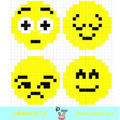 an image of some pixellated smiley faces