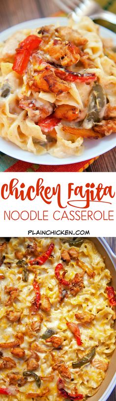 chicken fajita noodle casserole is an easy and delicious side dish