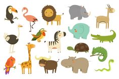 an assortment of different types of animals