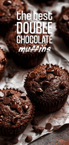 the best double chocolate muffins are made in less than one cupcake tin