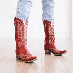 She's the perfect red cowgirl boot. Heirloom quality with a core western influence. ❤️ #lovemylanes #laneofficial #bluebottoms #laneboots #cossette #redcowgirlboots #redboots #cowgirlboots #redwesternboots Lane Cowboy Boots, Cowgirl Things, Cowgirl Era, Western Ideas, Red Cowgirl Boots, Country Colors, Red Cowboy Boots, Lane Boots, Boot Collection