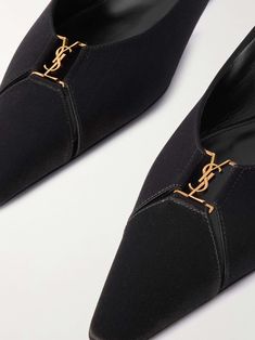 Saint Laurent Branding, Ysl Flats, Elegant Shoes Flat, Slingback Flats, Brown Flats, Pointed Toe Flats, Latest Shoes, Slingback Pump, Slingback Sandal