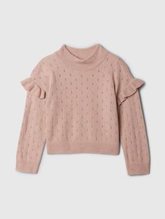 babyGap CashSoft Pointelle Sweater | Gap Toddler Girl Fall, Toddler Girl Clothes, Pointelle Sweater, Sweaters And Cardigans, Brand Collaboration, Gender Equality, Support People, Fall Kids, Ruffle Sleeves