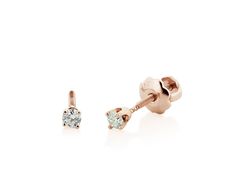 This is a great pair of hand crafted 14K rose gold and genuine white diamond stud earrings designed for babies or small children. The earrings are crafted using high quality, sparkling white 2.1mm full round brilliant-cut diamonds. The expertly set stones have excellent color, clarity, and deliver a lot of sparkle. The settings are appropriately sized and are 100% genuine 14K rose gold, designed to fit comfortably in a baby's ear. The earring use screw backs and are double threaded to help prote Second Piercings, Second Piercing, Baby Earrings, Small Earrings Studs, Diamond Stud Earrings, Childrens Jewelry, Diamond Stud, Small Earrings