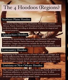 the 4 hoodoos regions in southern plains, hodjoo and appalachanhood