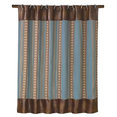 Ruidoso Aztec Stripe Shower Curtain, Turquoise Shower Curtain Southwestern Bathroom Decor, Southwest Shower Curtain, Southwestern Bathroom, Southwestern Bedroom, Turquoise Shower Curtain, Stripe Shower Curtain, Teal Curtains, Shower Rings, Southwest Design