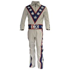 New Men Evel Knievel Motorcycles Racing Cowhide Real Leather Suit With Cape | eBay Eboy Clothes, White Halloween Costume, White Halloween Costumes, Evel Knievel, Red Color Combinations