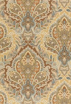 an ornate pattern in brown and blue