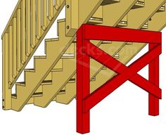 a drawing of a stair case with the bottom section cut out to look like it's going down