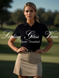 Fitted Polo Collar Top With Branding, Classic Short Sleeve Golf T-shirt, Classic Crew Neck Golf Top, Classic Crew Neck Top For Golf, Polo Shirt Mockup, Golf Girl, Sports Polo Shirts, Womens Golf, Womens Golf Shirts