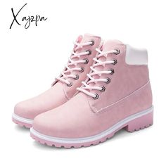 Brand Name: KAMUCCBoot Type: Snow BootsShaft Material: PUOutsole Material: RubberUpper Material: PUOrigin: Mainland ChinaCN: ZhejiangSeason: WinterInsole Material: PUHeel Type: Square heelLining Material: PlushBoot Height: ANKLEItem Type: BootsFashion Element: Faux FurDepartment Name: AdultToe Shape: Round ToeHeel Height: Low (1cm-3cm)With Platforms: YesPlatform Height: 7cm And Upis_handmade: YesPattern Type: SolidModel Number: nvxueFit: Fits smaller than usual. Please check this store's sizing Pink Winter Lace-up Boots, Pink Winter Lace-up Boots Casual, Pink Casual Lace-up Boots For Winter, Pink Ankle Martin Boots For Winter, Pink High-top Lace-up Boots For Winter, Women Snow Boots, British Style Men, Royal Blue Shoes, Mid Heel Sandals