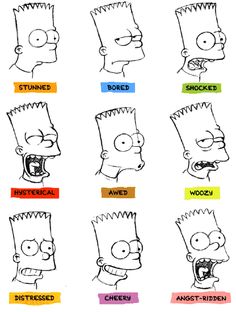 the simpsons characters with different facial expressions